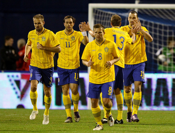 Sverige nye hjemme trøje i kamp mod Kroatien februar 2012