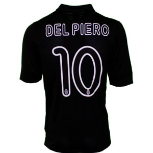 Juventus tryk Del Piero 10 på sort trøje